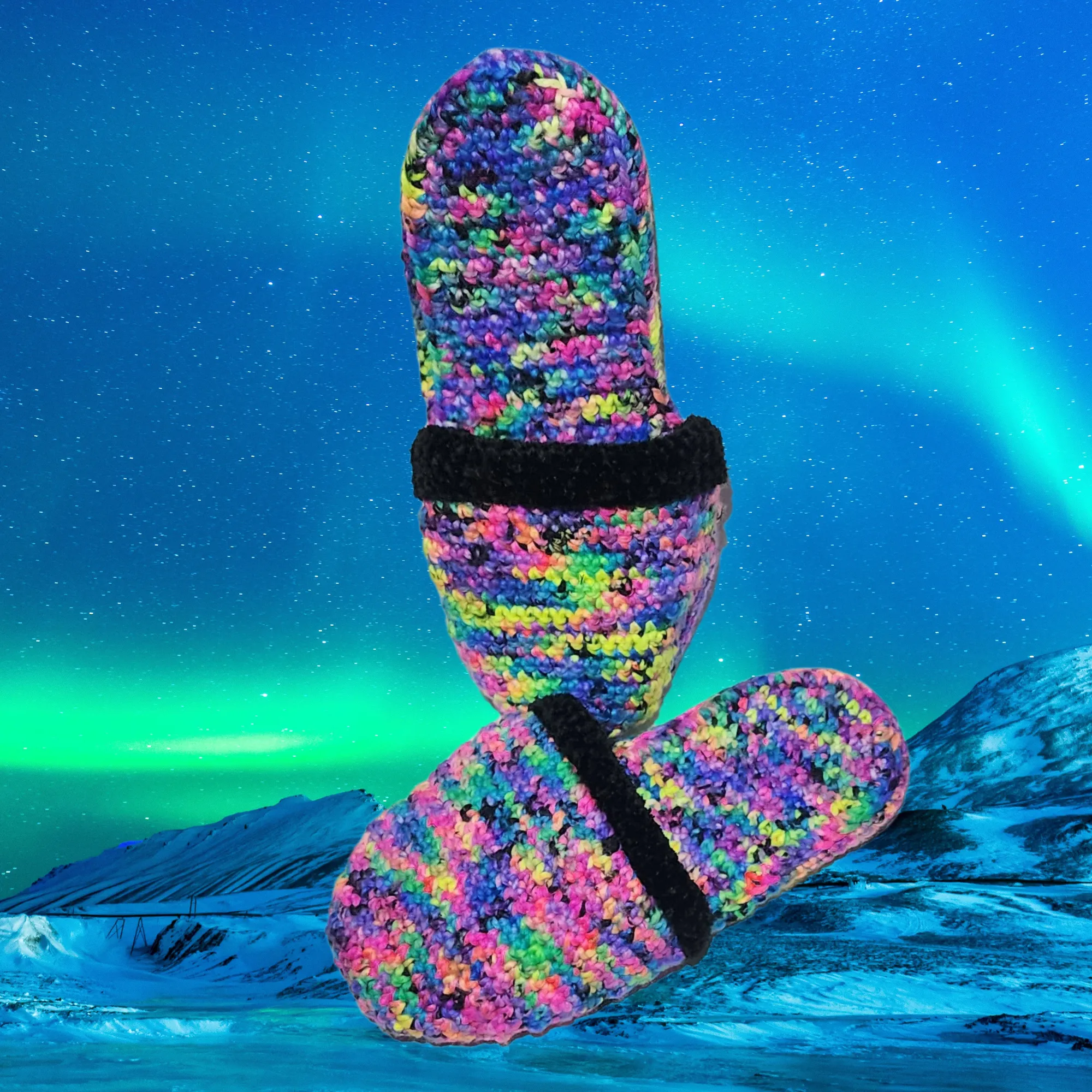 Northern Lights Slippers Crochet Pattern