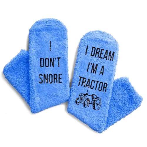Novelty Silly Tractor Socks Fuzzy Socks For Men Women, Funny Antique Tractor Gifts For Men Women, Gifts For Farmers