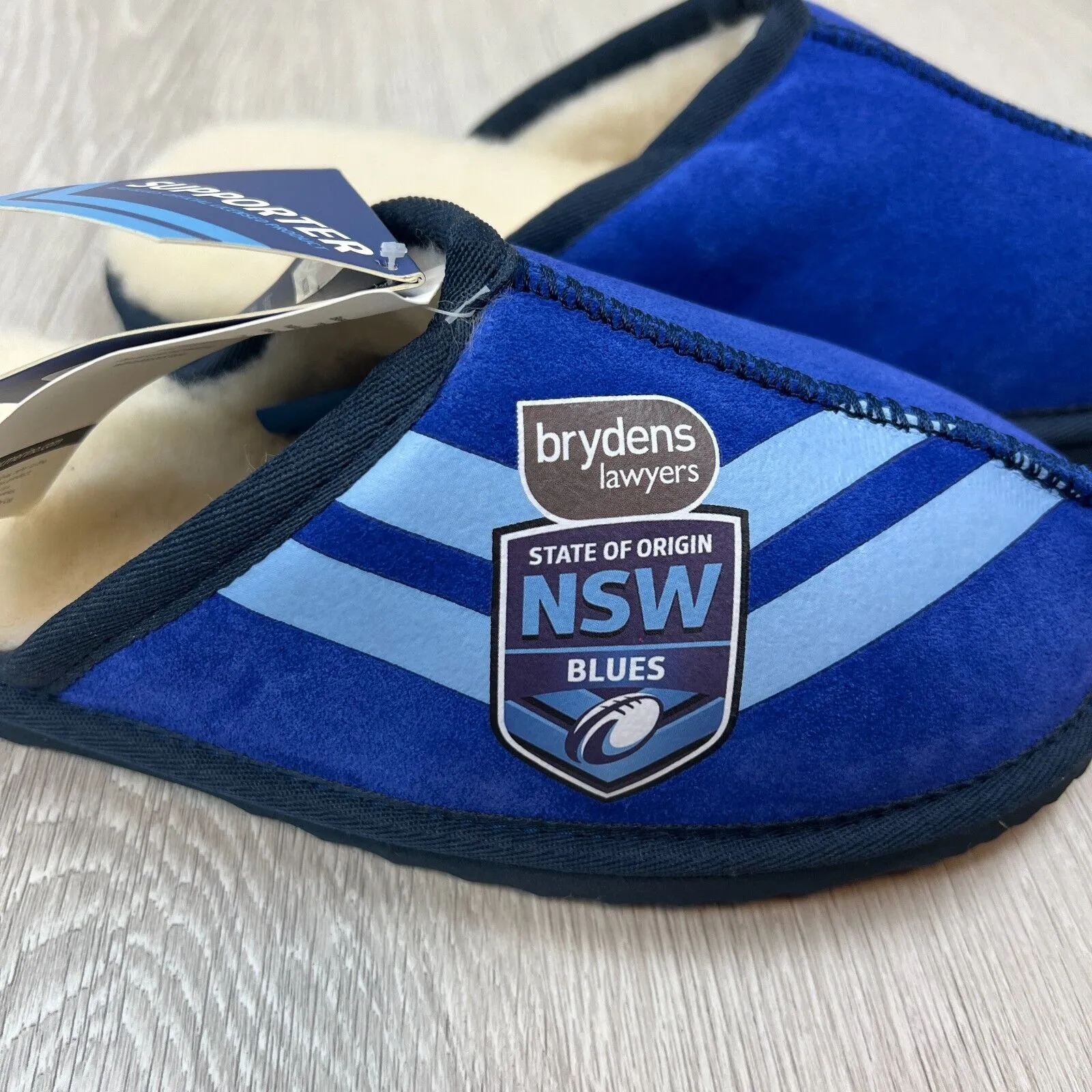 NRL NSW Blues State of Origin Merino Wool Slippers Size US W 5.5 / M 4.5 (New)