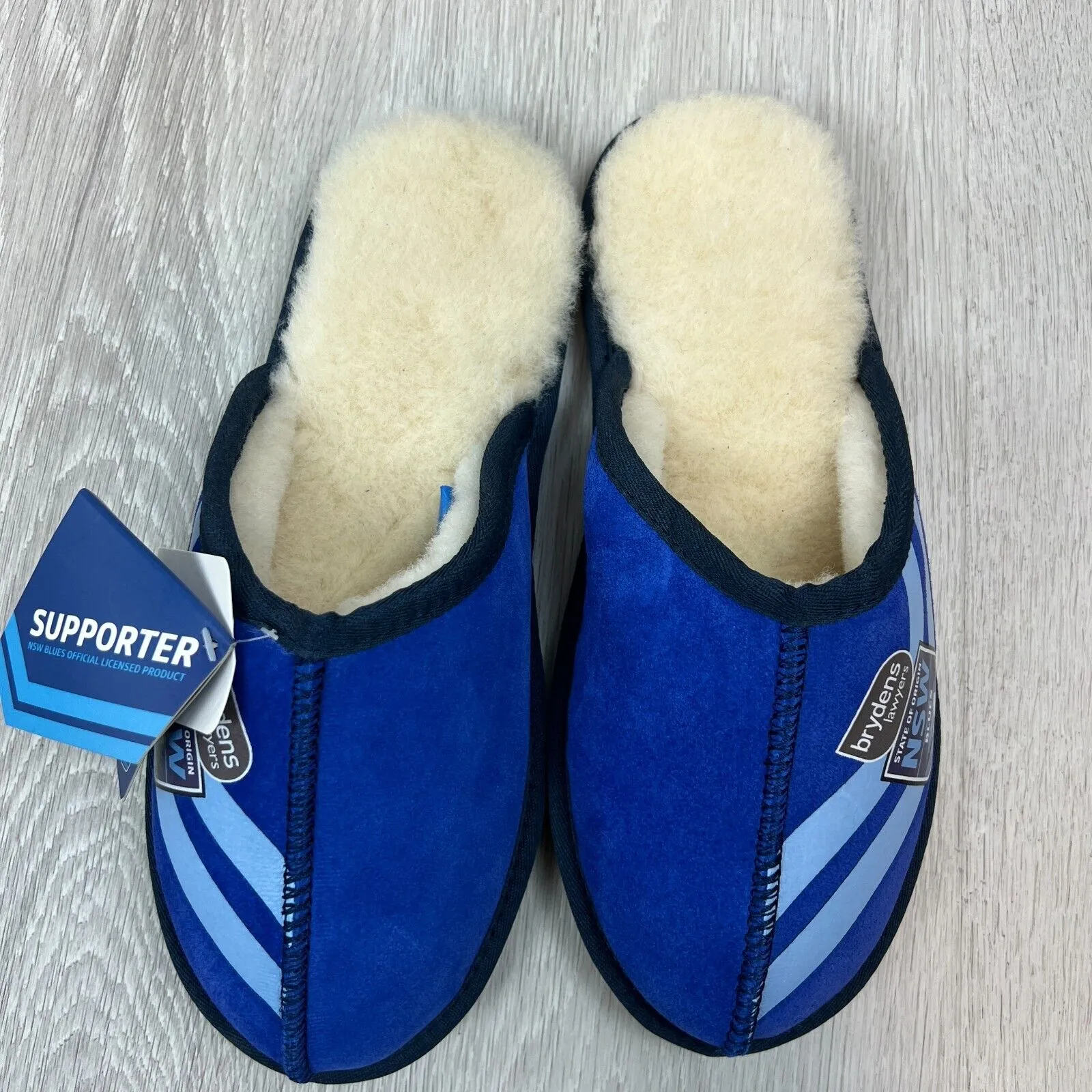 NRL NSW Blues State of Origin Merino Wool Slippers Size US W 5.5 / M 4.5 (New)