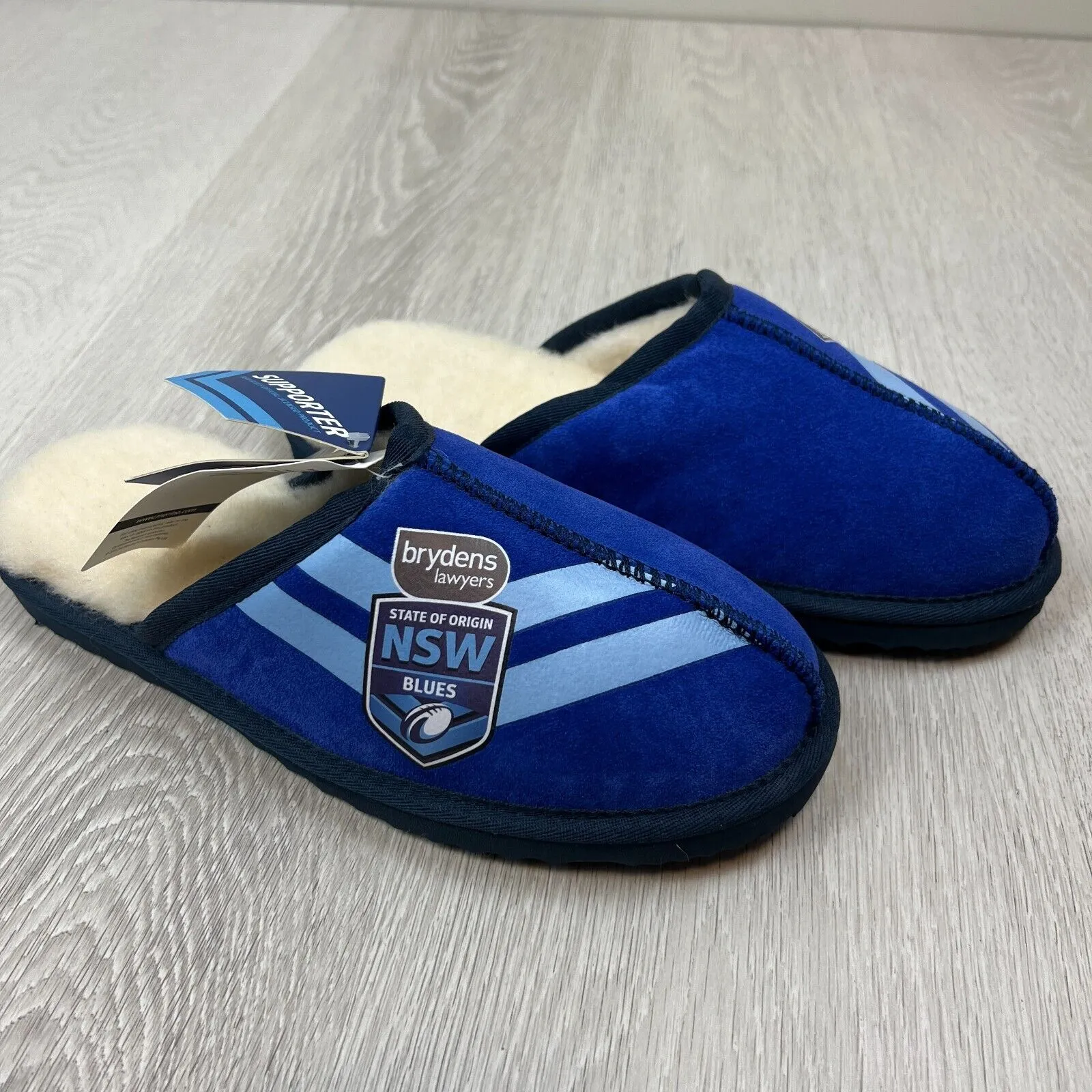 NRL NSW Blues State of Origin Merino Wool Slippers Size US W 5.5 / M 4.5 (New)