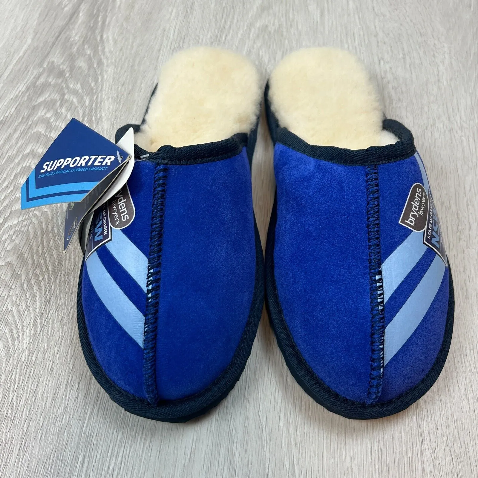 NRL NSW Blues State of Origin Merino Wool Slippers Size US W 5.5 / M 4.5 (New)