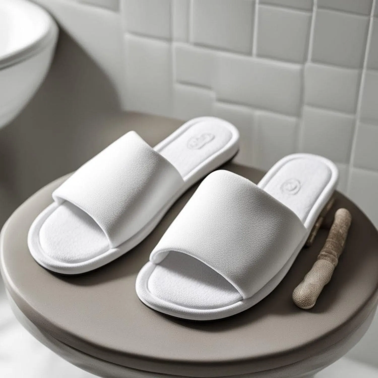 Nuremberg Luxury Velour Slippers with Open Toe