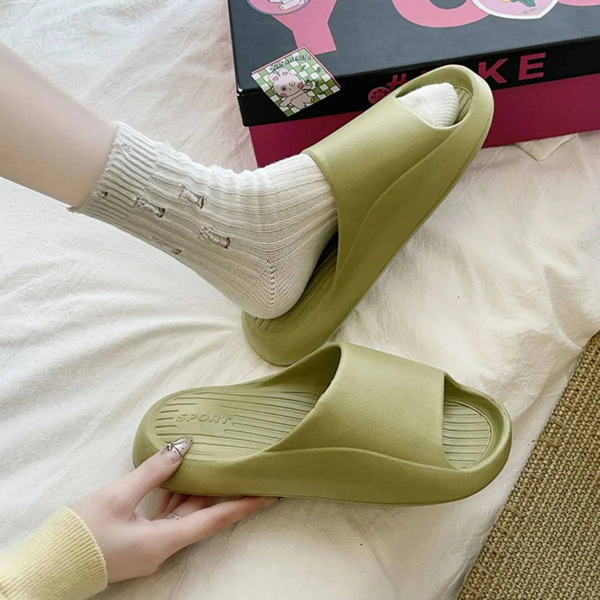 Open Toe Platform Slippers
