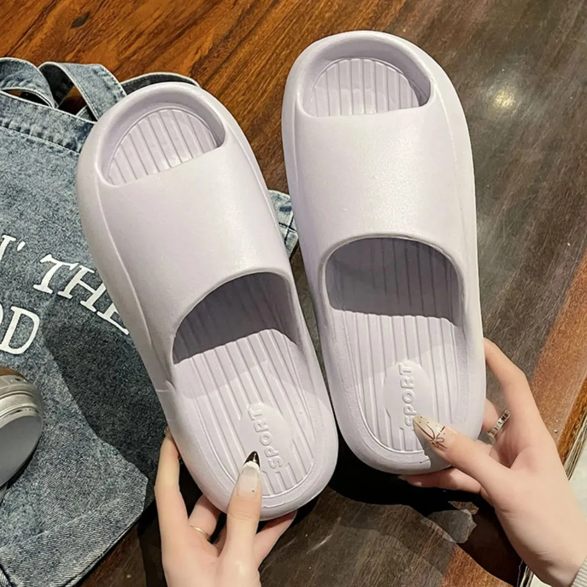 Open Toe Platform Slippers