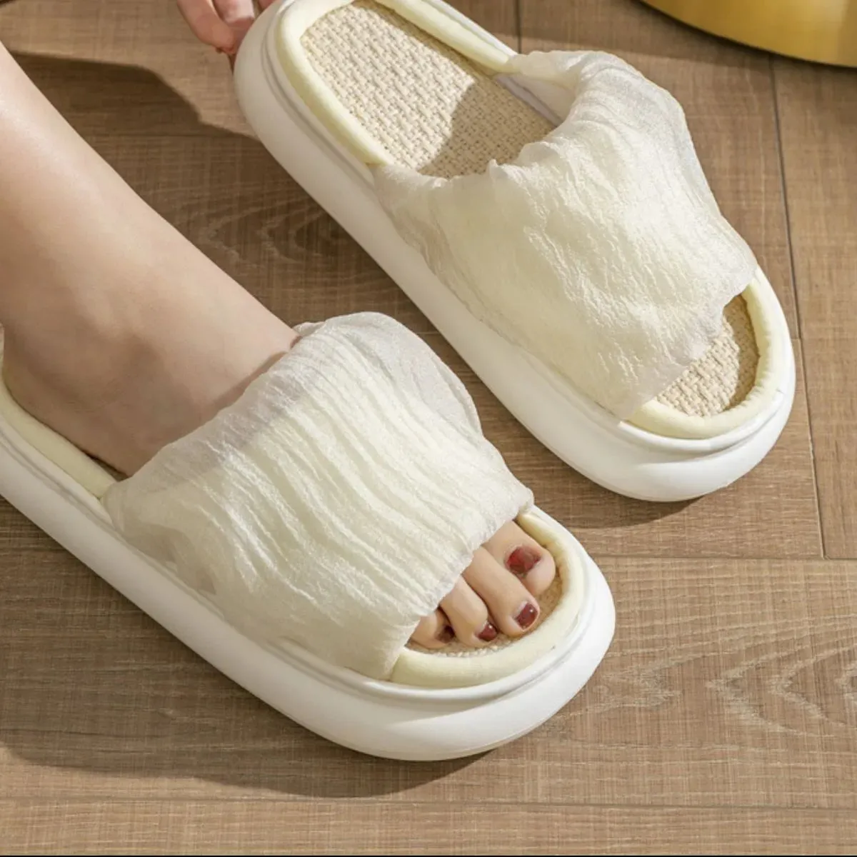 Open Toe Platform Slippers