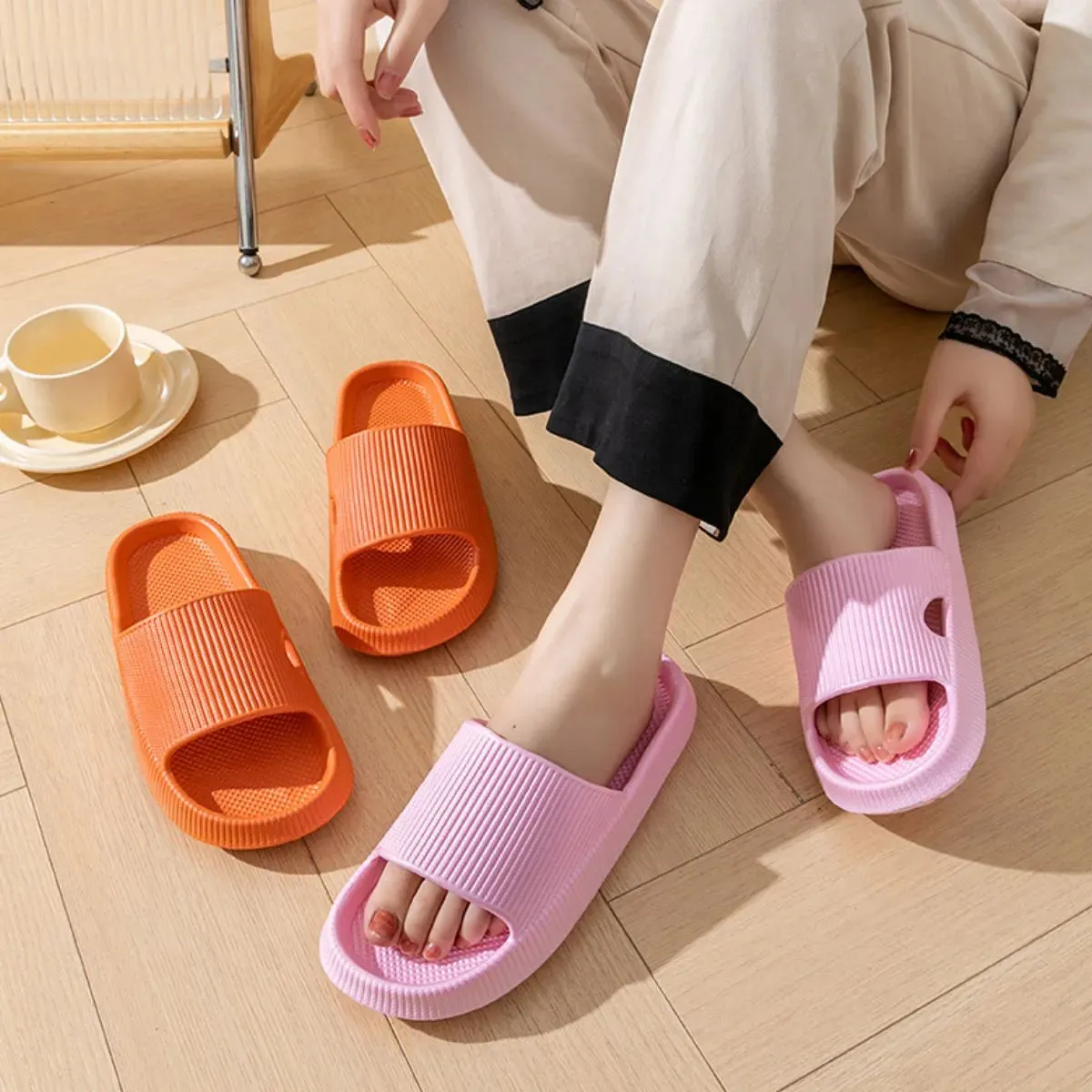 Open Toe Platform Slippers