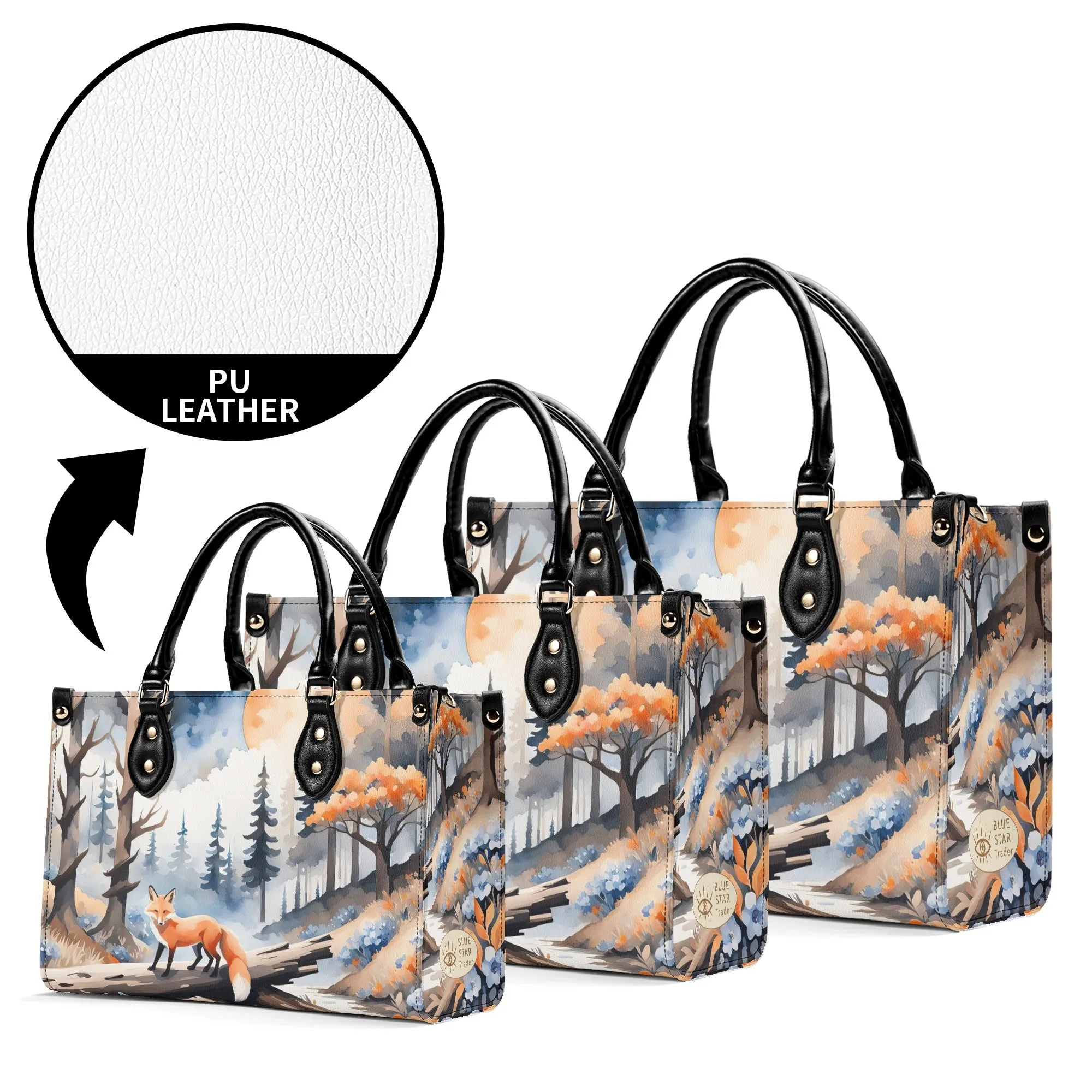 Orange Fox Luxury Womens Vegan Leather Handbag