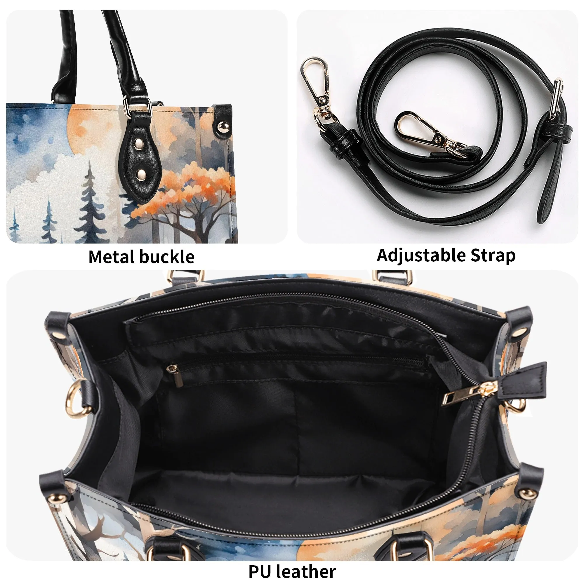 Orange Fox Luxury Womens Vegan Leather Handbag