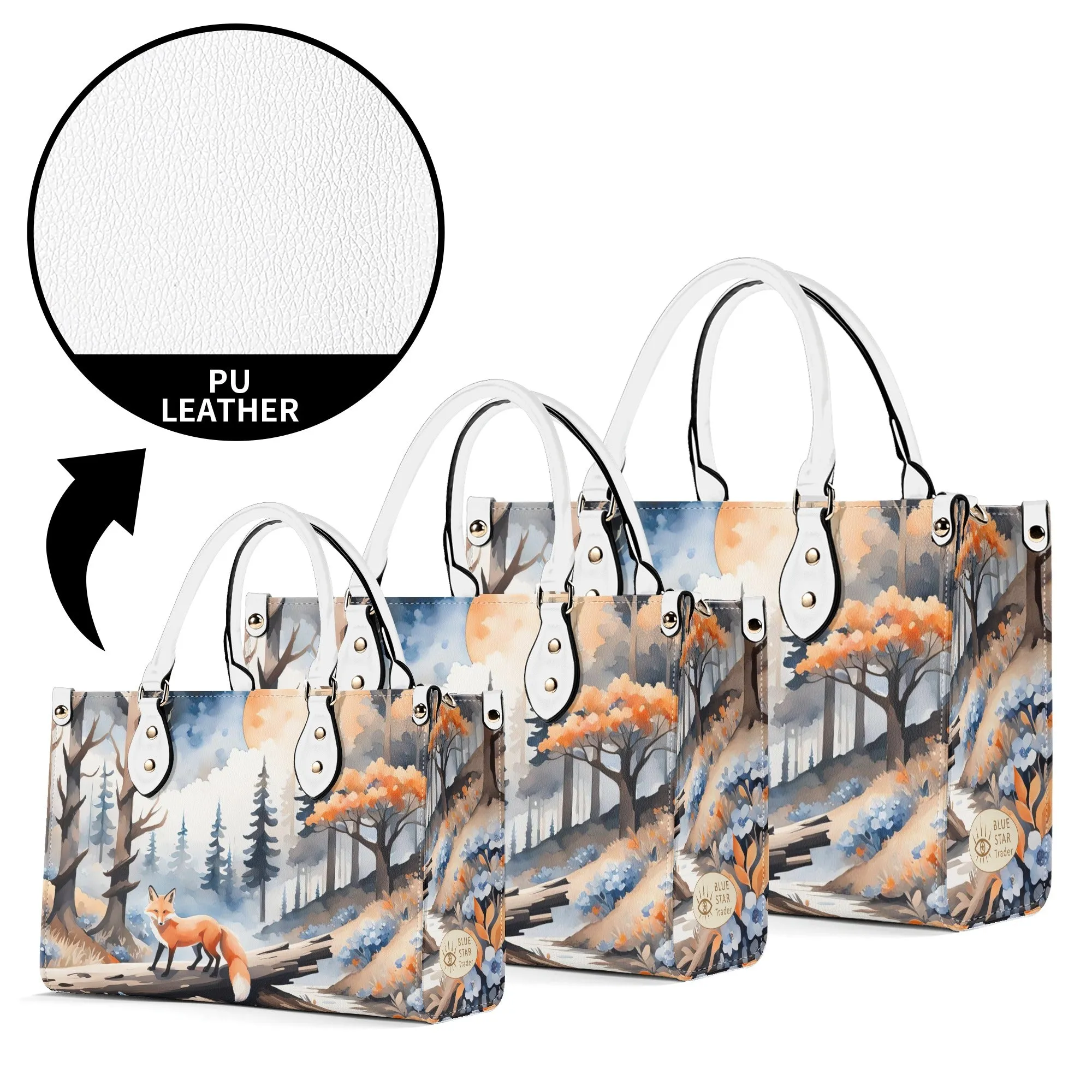 Orange Fox Luxury Womens Vegan Leather Handbag