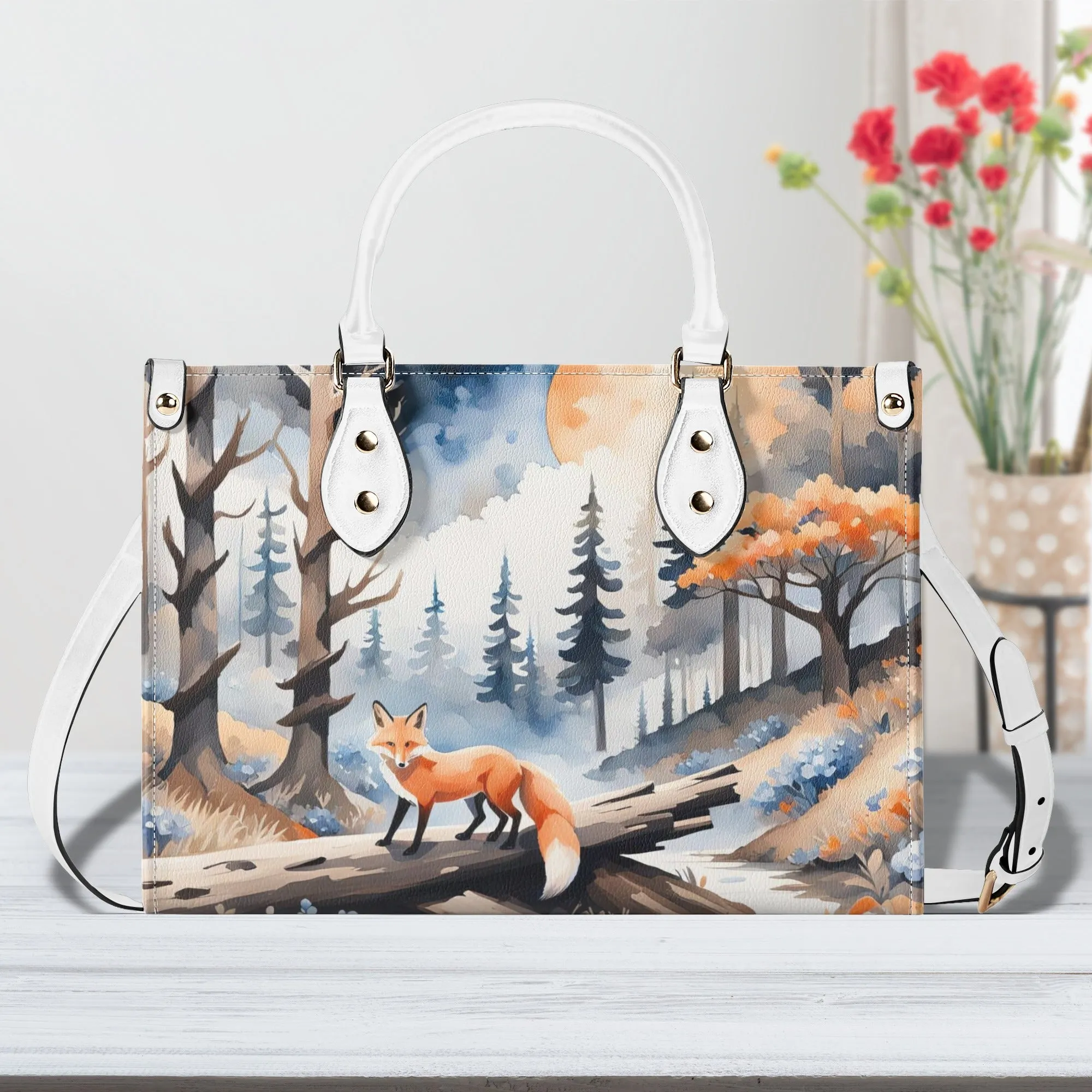 Orange Fox Luxury Womens Vegan Leather Handbag