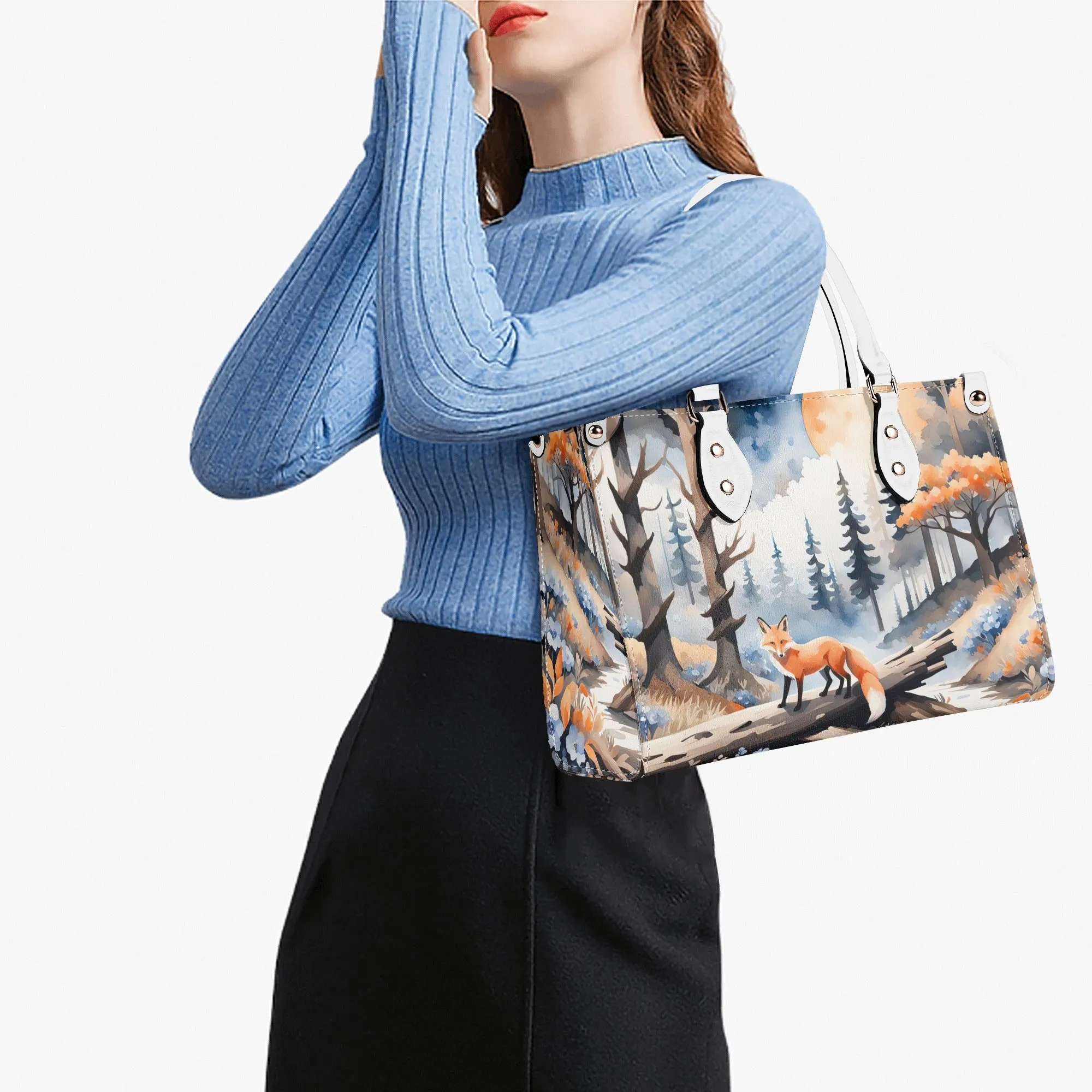 Orange Fox Luxury Womens Vegan Leather Handbag