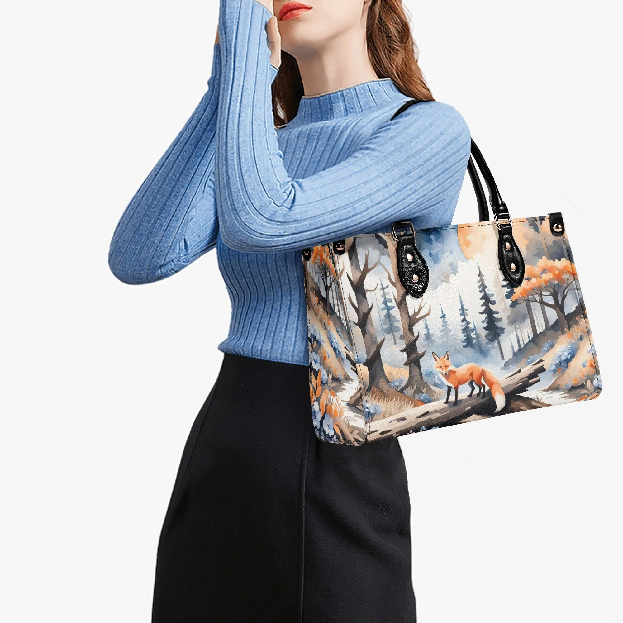 Orange Fox Luxury Womens Vegan Leather Handbag