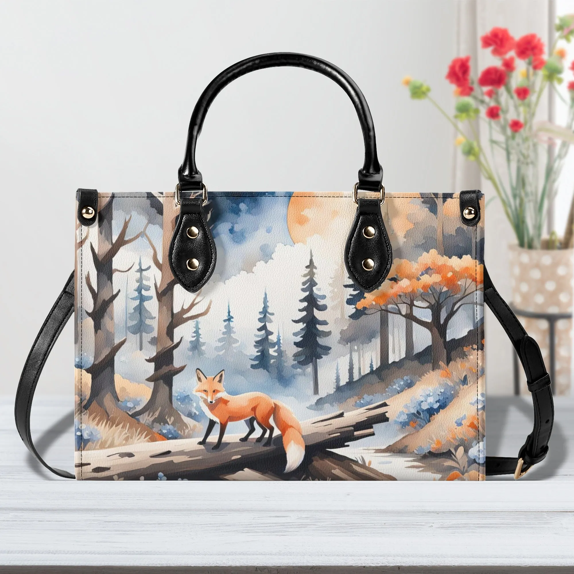 Orange Fox Luxury Womens Vegan Leather Handbag
