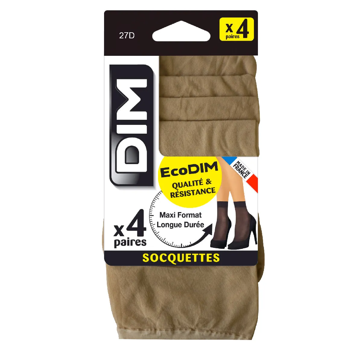 Pack of 4 EcoDIM semi-opaque suede socks 30D