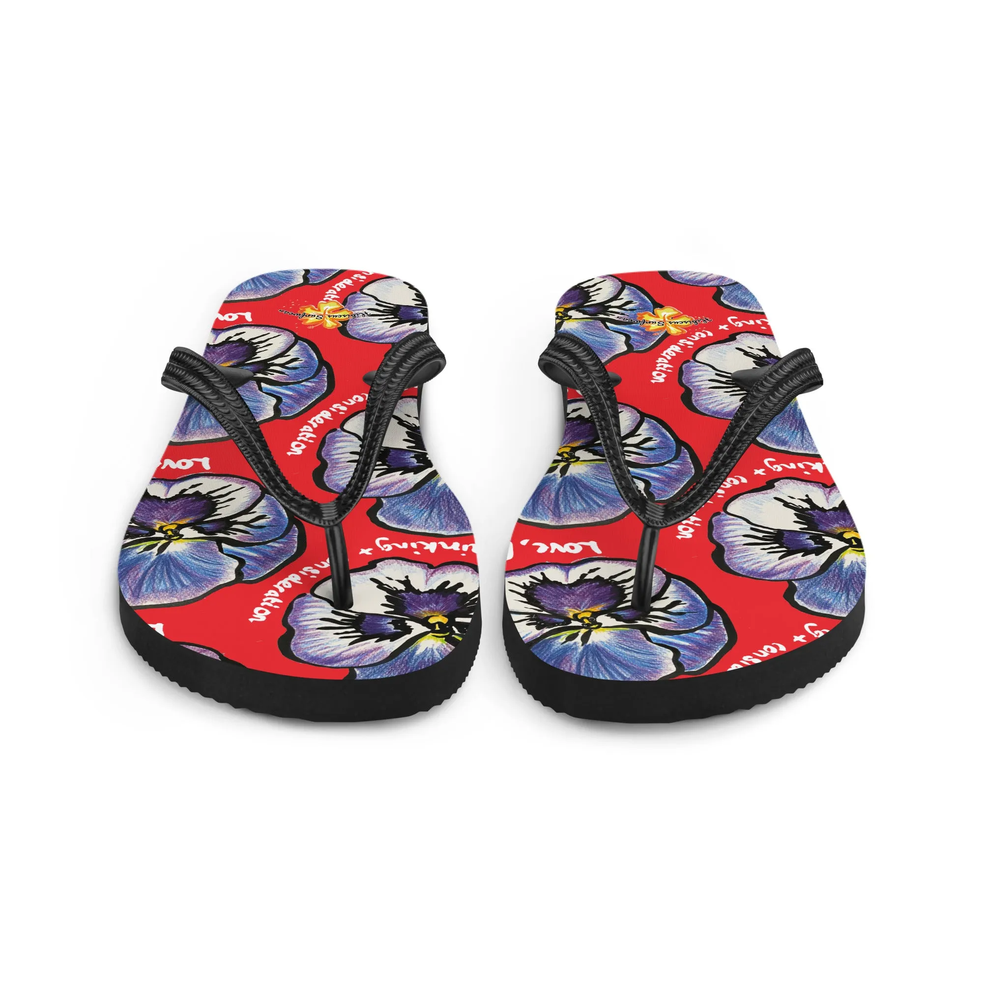 Pansies - Hibiscus Surfwear - Ethical Womens Flip-Flops