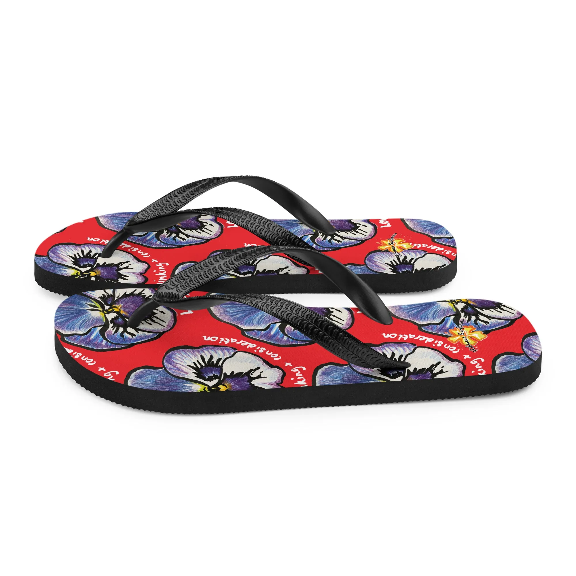 Pansies - Hibiscus Surfwear - Ethical Womens Flip-Flops