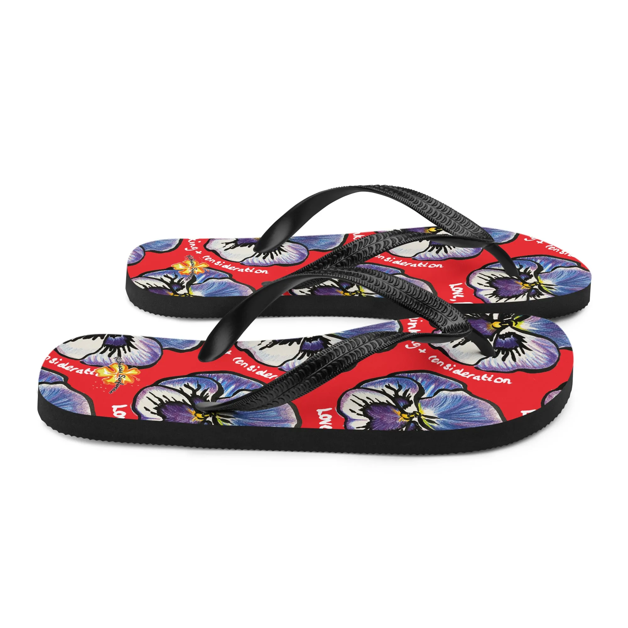 Pansies - Hibiscus Surfwear - Ethical Womens Flip-Flops