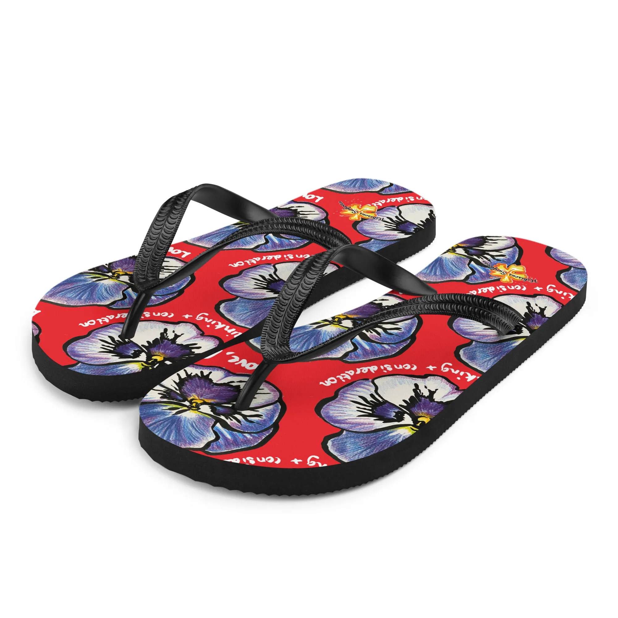 Pansies - Hibiscus Surfwear - Ethical Womens Flip-Flops