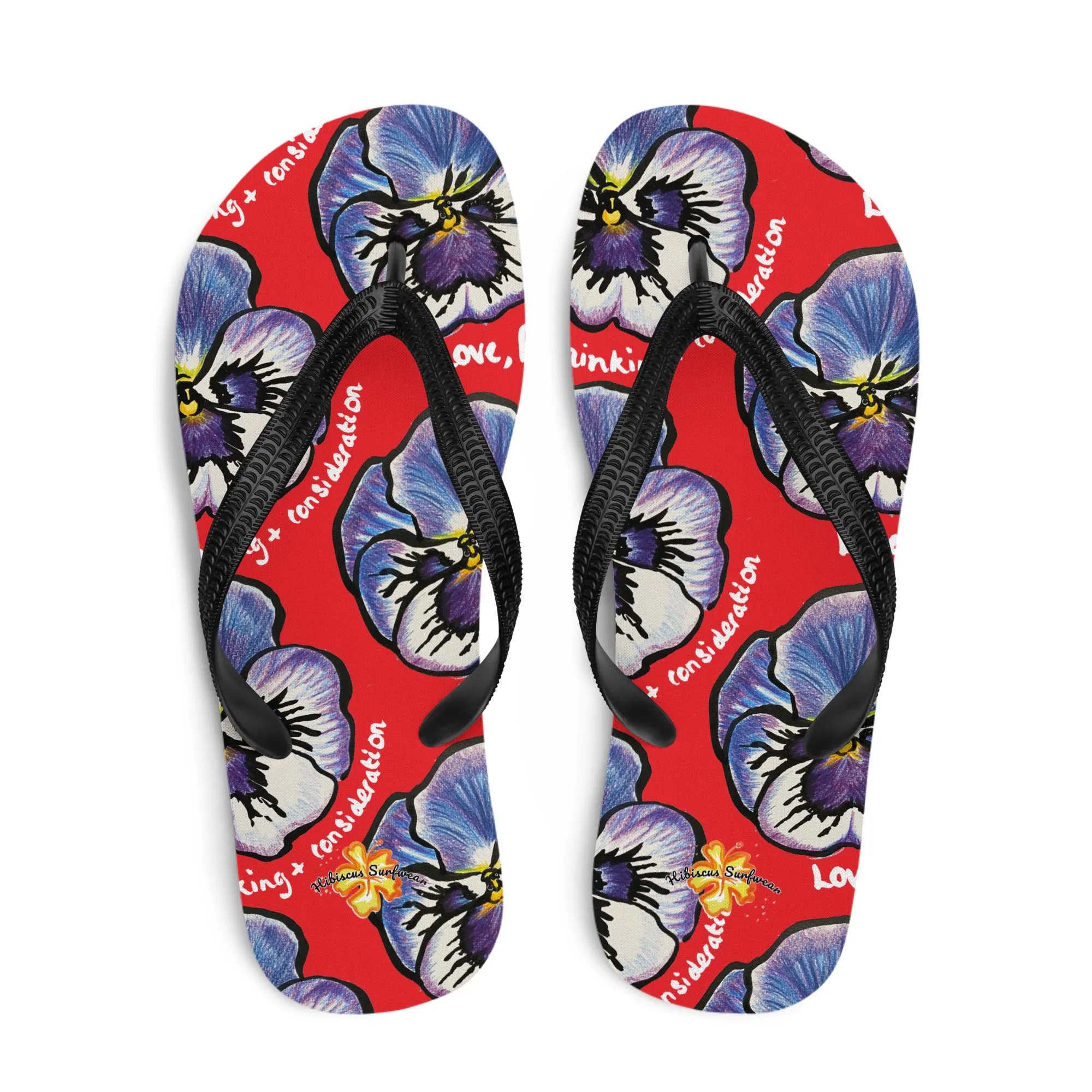 Pansies - Hibiscus Surfwear - Ethical Womens Flip-Flops