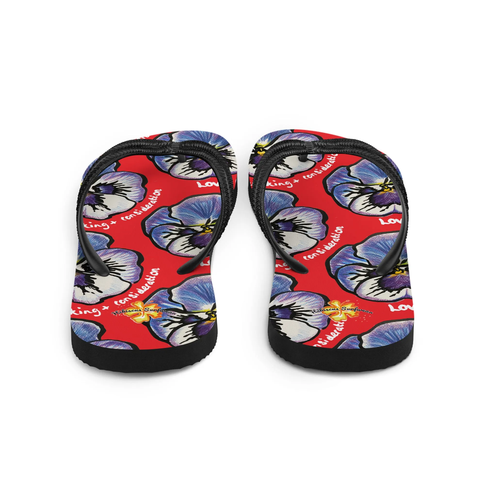 Pansies - Hibiscus Surfwear - Ethical Womens Flip-Flops