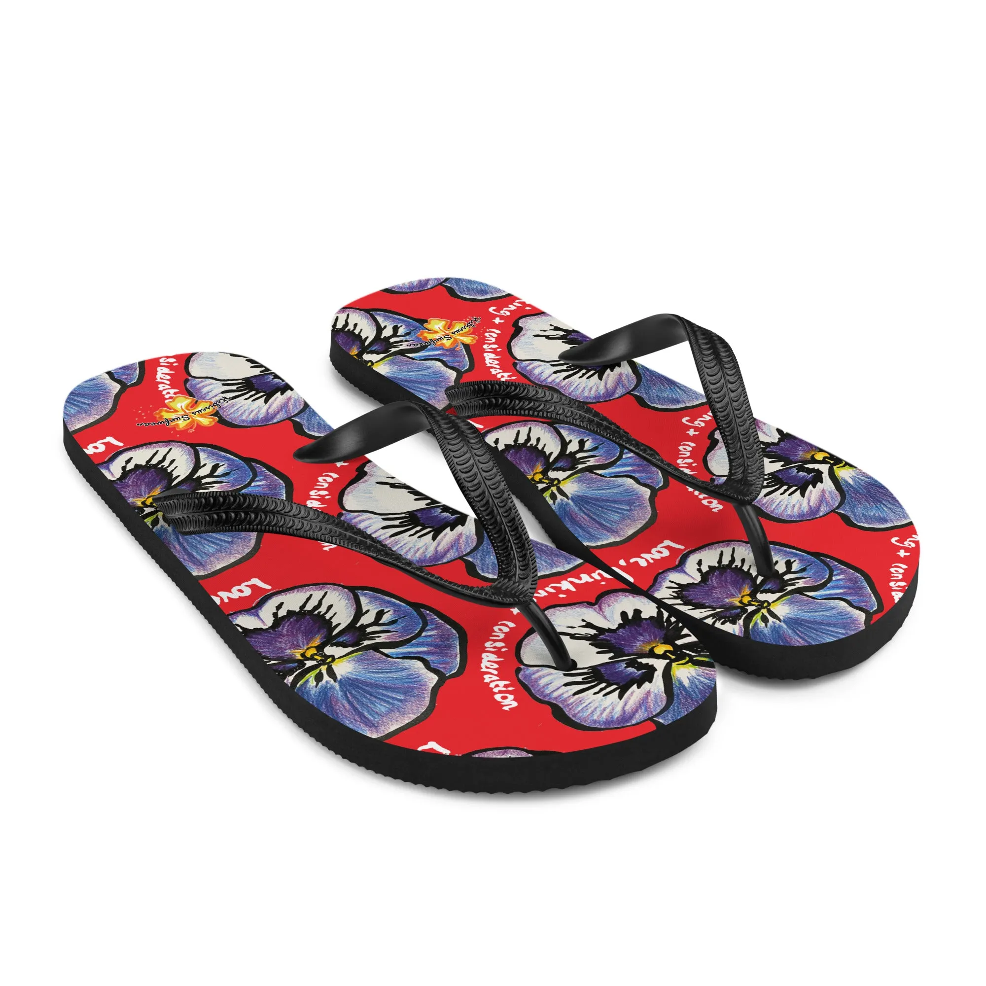 Pansies - Hibiscus Surfwear - Ethical Womens Flip-Flops