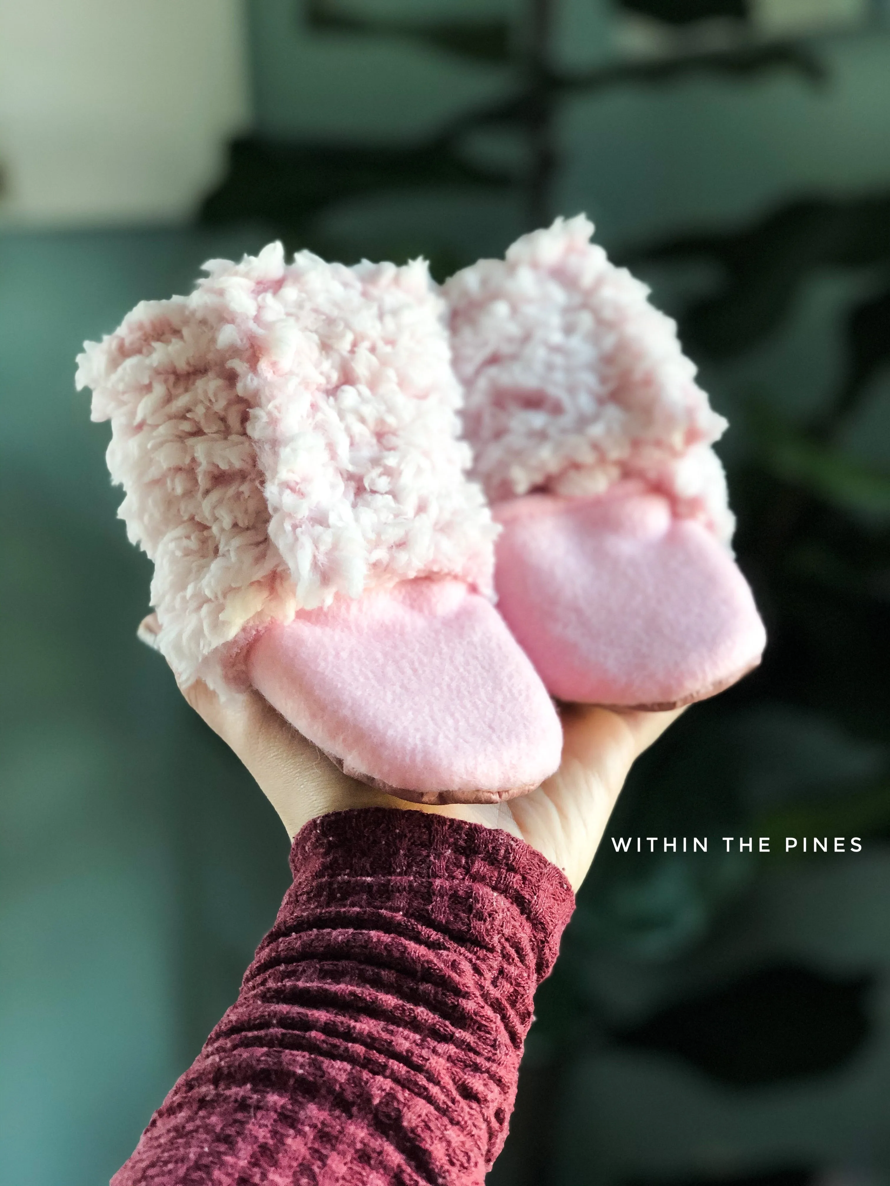 Pink Sherpa Wrap Around Boots