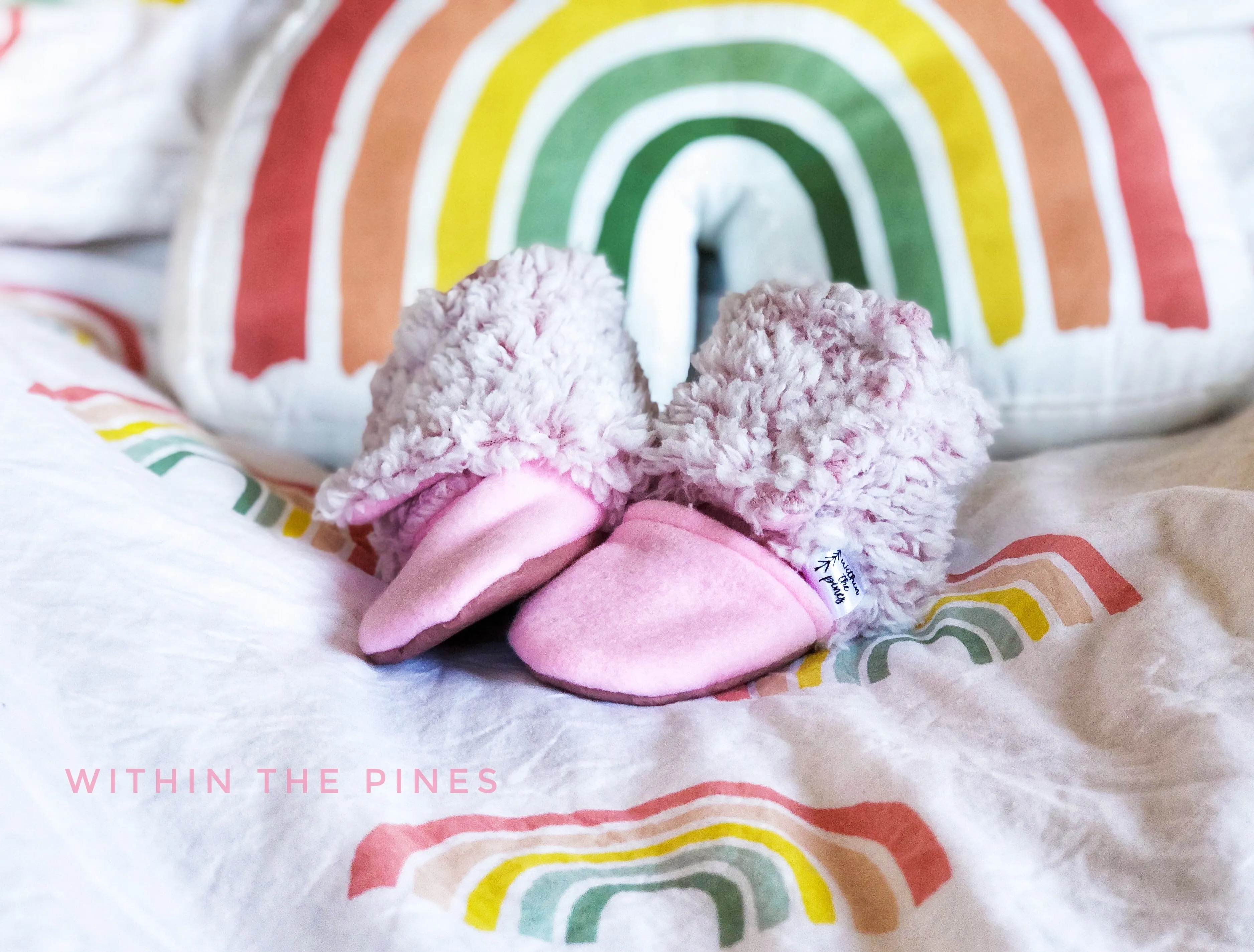 Pink Sherpa Wrap Around Boots
