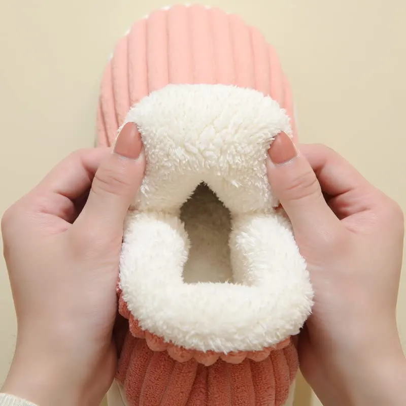 Plush Unisex Bootie Slippers with Memory Foam and Anti-Slip Soles