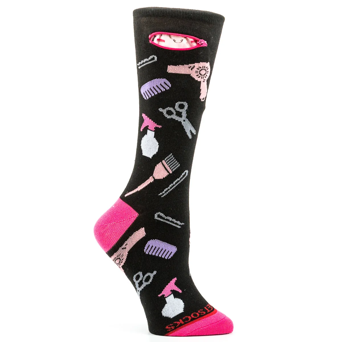 Pocket Socks® Hairdresser on Black, Womens