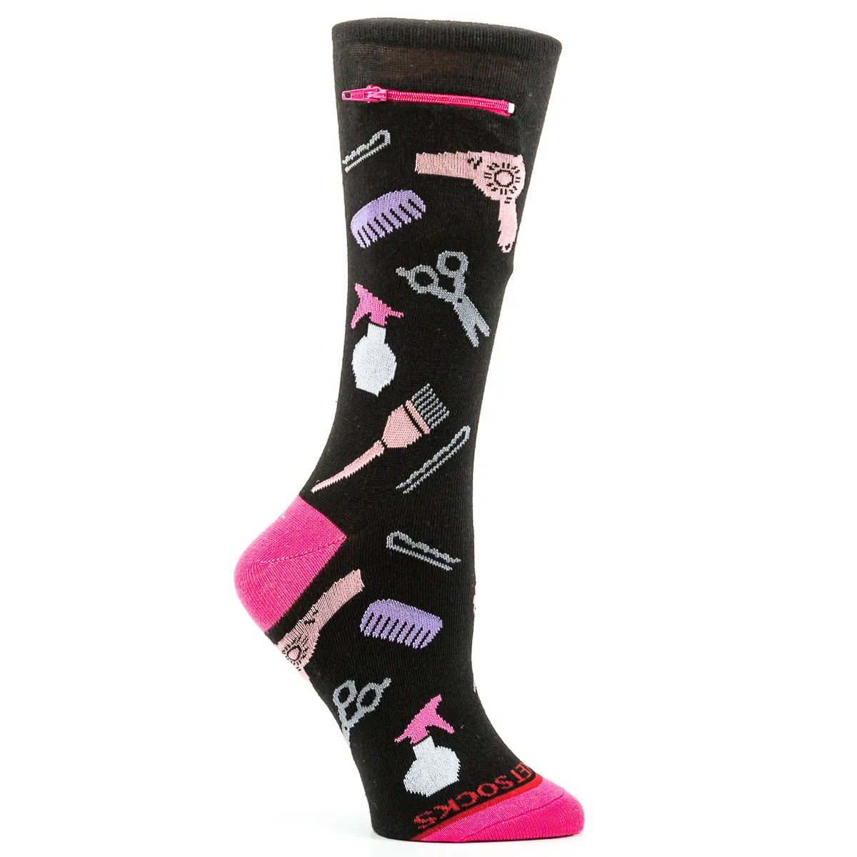 Pocket Socks® Hairdresser on Black, Womens