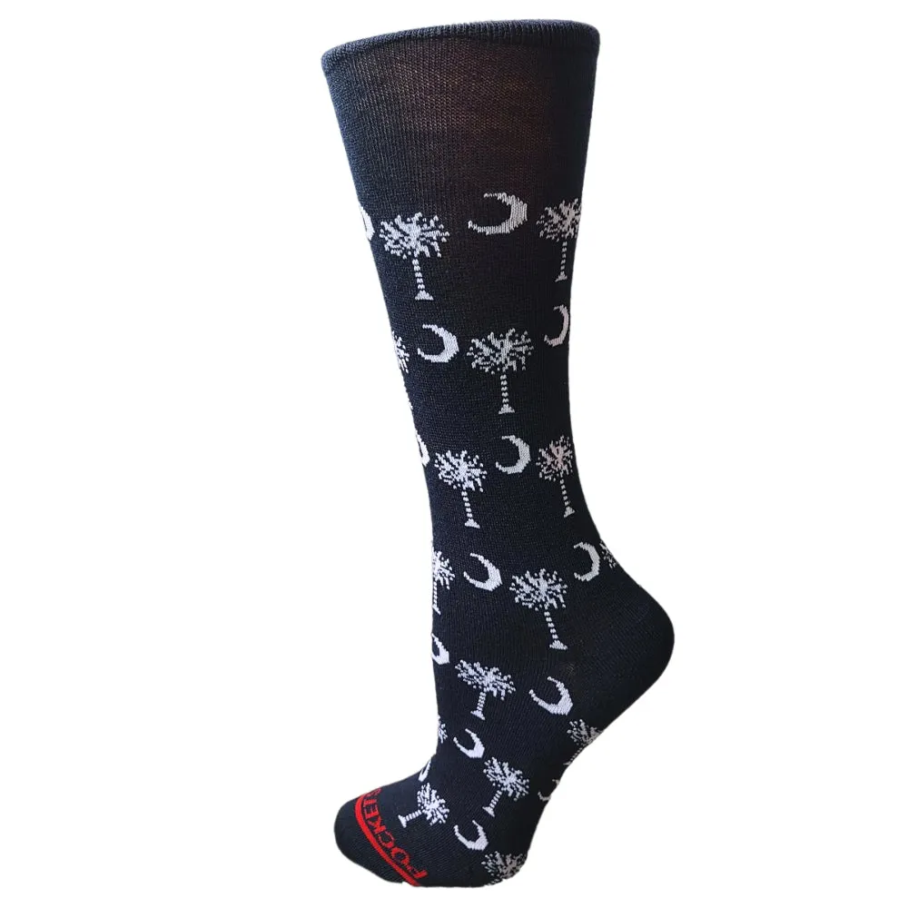 Pocket Socks® Palmetto Moon on Blue