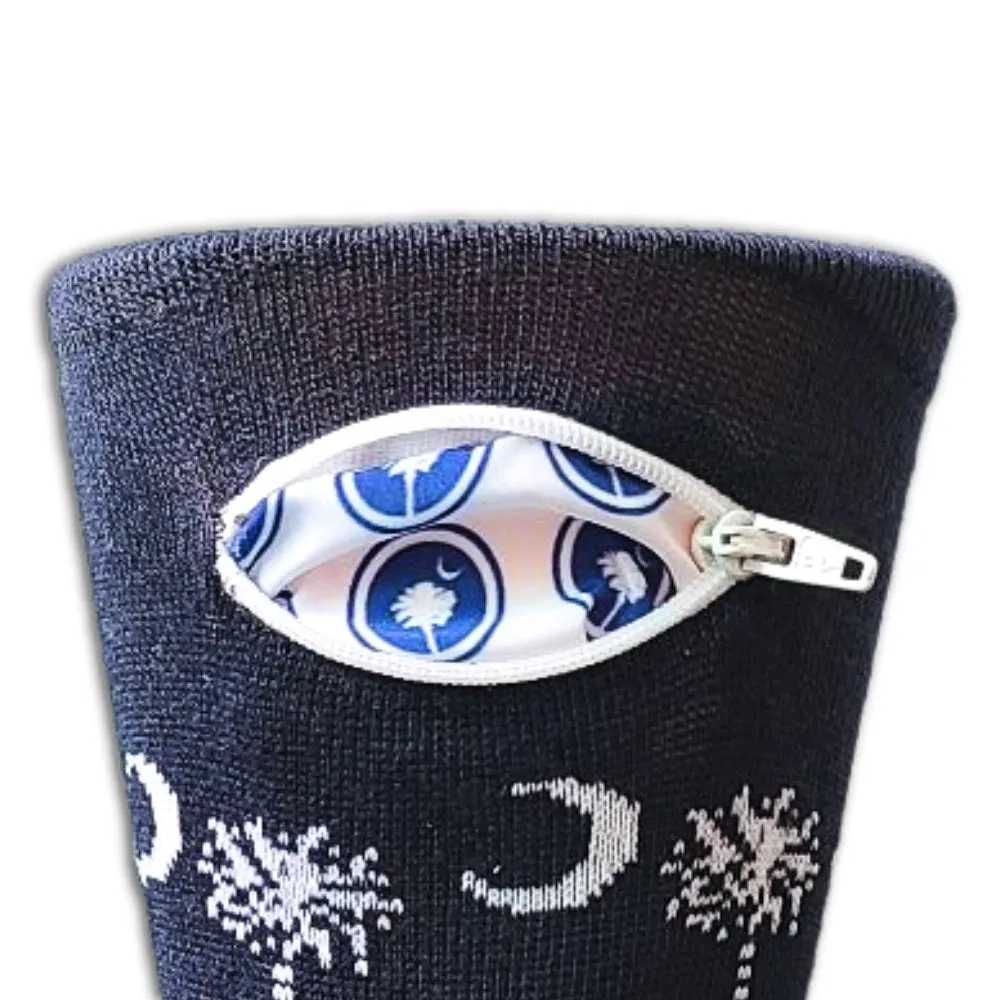 Pocket Socks® Palmetto Moon on Blue