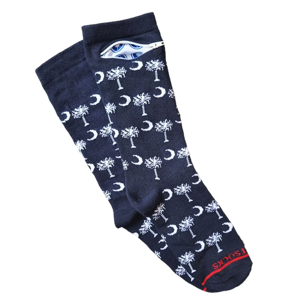 Pocket Socks® Palmetto Moon on Blue