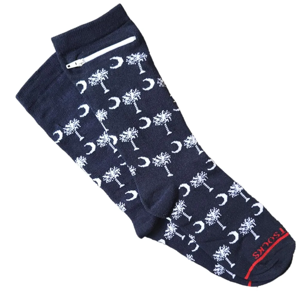 Pocket Socks® Palmetto Moon on Blue