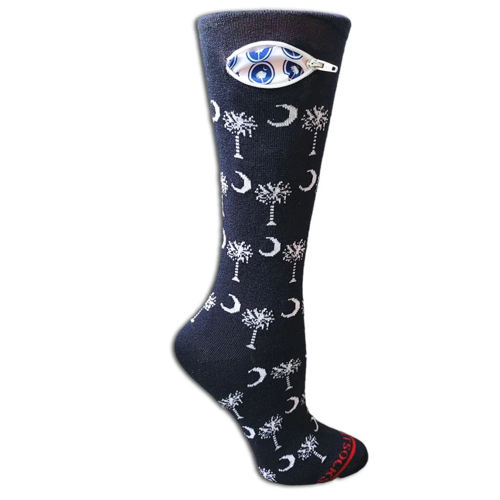 Pocket Socks® Palmetto Moon on Blue