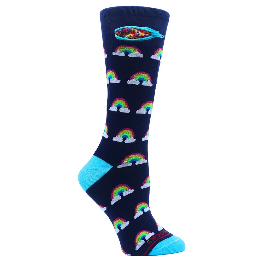 Pocket Socks® Rainbows on Blue
