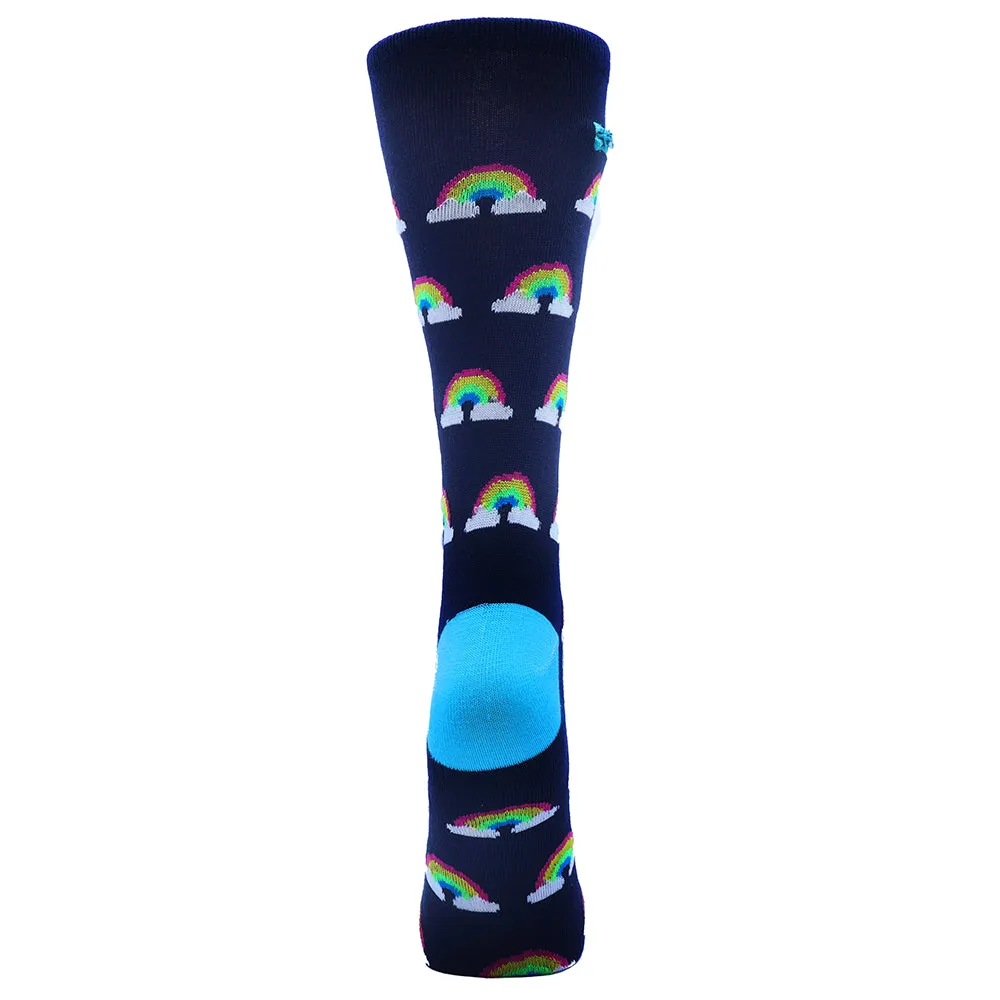 Pocket Socks® Rainbows on Blue