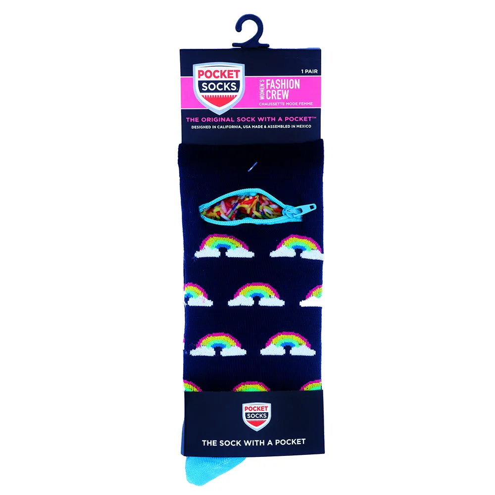 Pocket Socks® Rainbows on Blue