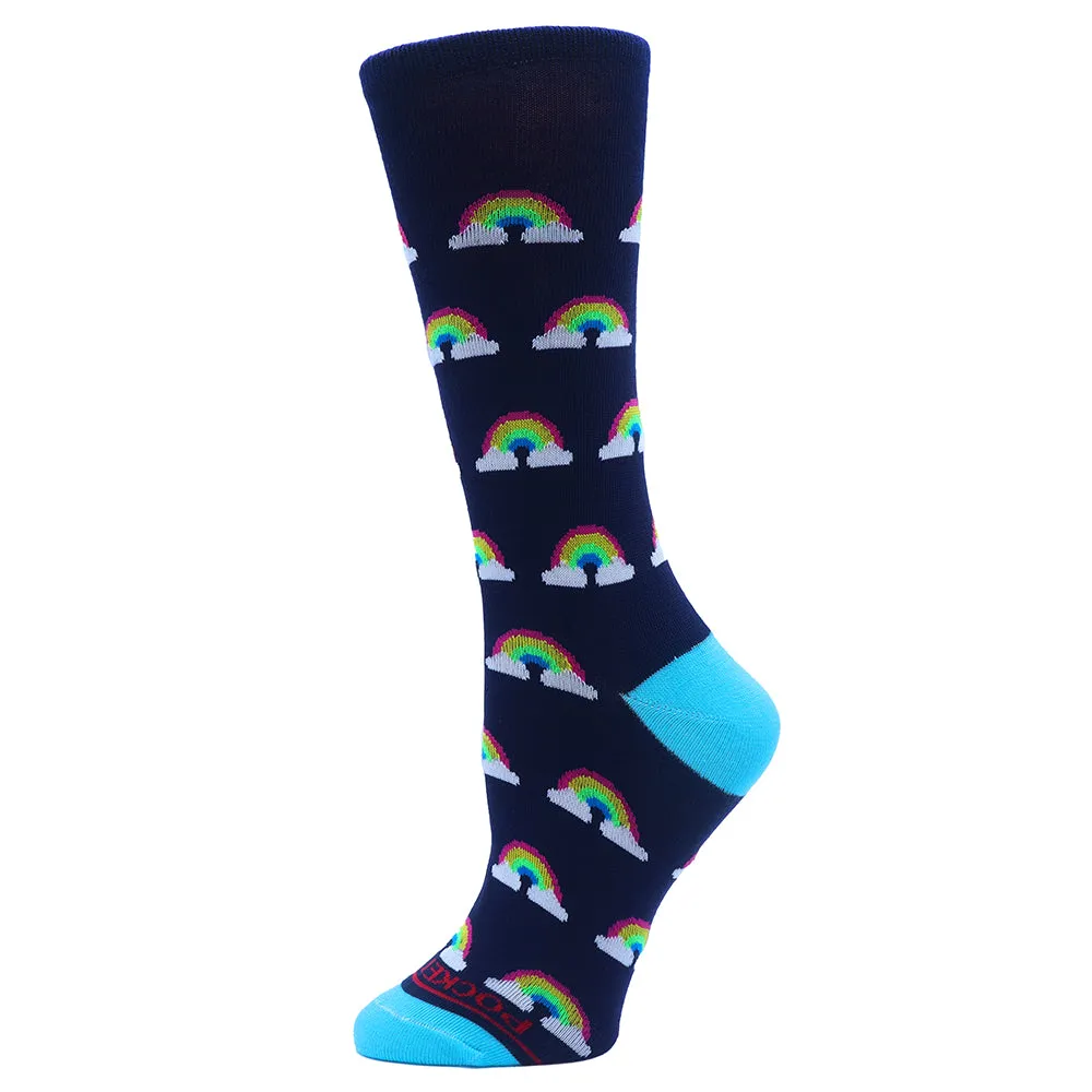 Pocket Socks® Rainbows on Blue
