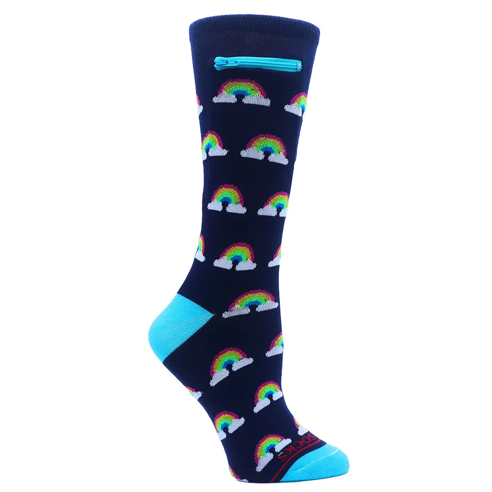 Pocket Socks® Rainbows on Blue