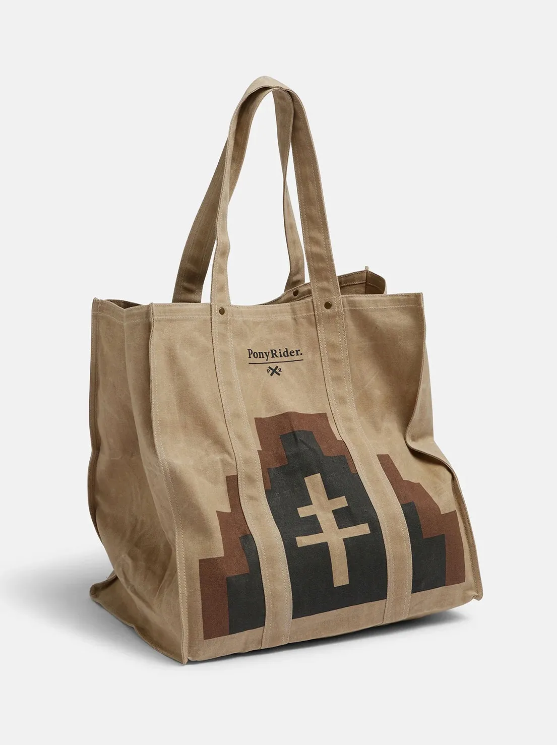 Pony Rider - Market Canvas Tote Bag - Mountain Brown