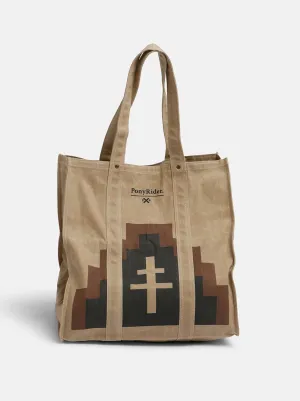 Pony Rider - Market Canvas Tote Bag - Mountain Brown