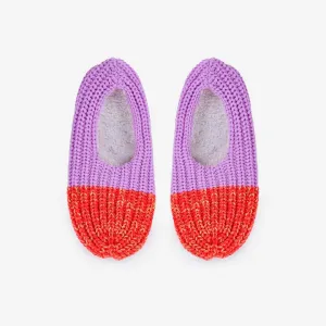 Poppy & Lilac Color Block Knit Slippers