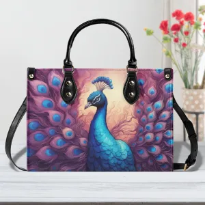 Purple Peacock Luxury Womens Vegan Leather Handbag