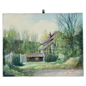 "A Home in Giverny, France" By Anthony Sidoni Signed 1994 Oil on Canvas 11"x14"