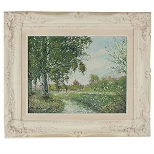"A Tributary in Giverny, France" By Anthony Sidoni 1994 Signed Oil on Canvas