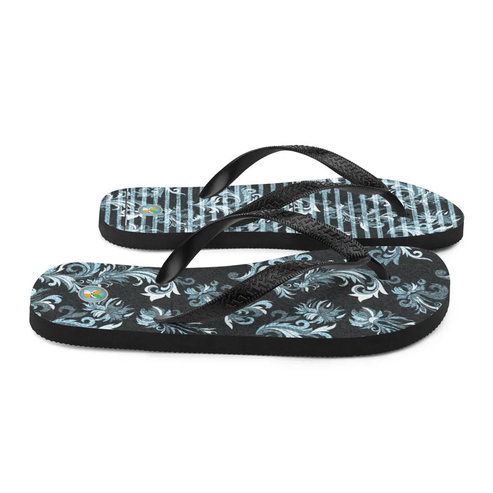 "Denim" Fleurs - Flip-Flops