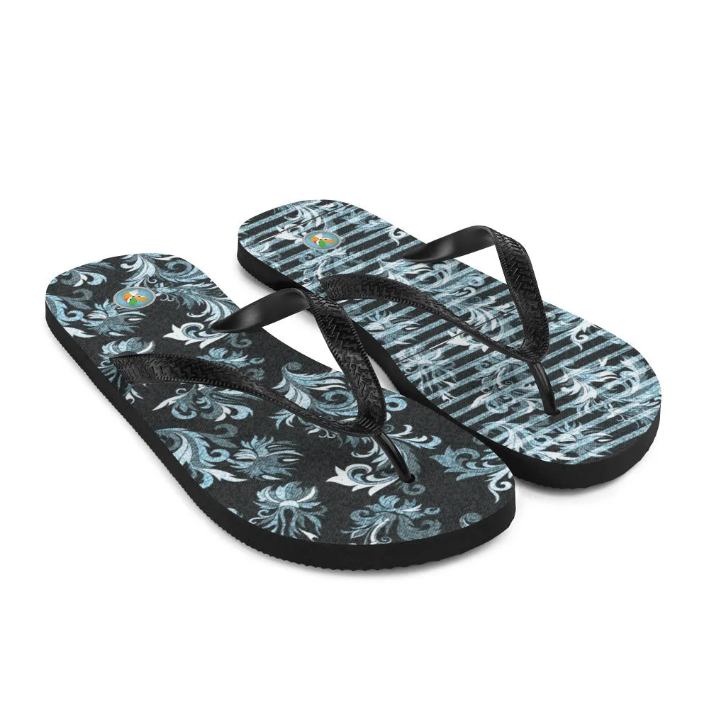 "Denim" Fleurs - Flip-Flops