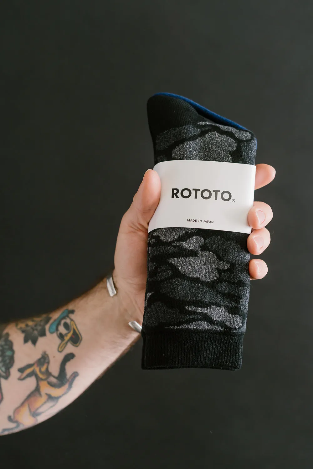 R1339 - Pile Camo Socks - Black